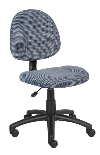 Boss Office Products B315-BE Perfect Posture Delux Fabric Task Chair Without Arms in Blue, 250 Boss Office Products