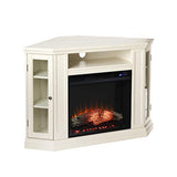SEI Furniture Claremont Corner Convertible Electric Fireplace with Storage, New Ivory SEI Furniture
