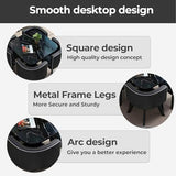 Huariifowm Square Dining Table Set – Simple Small Square Table with 4 Chairs, Modern Kitchen & Dining Table Set, Space-Saving Conference Table for Home, Office(Black Grain + Black,32L*32W*29" H) Huariifowm