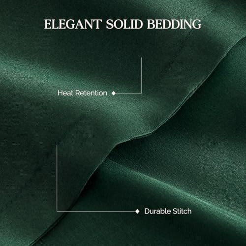 Andency Dark Emerald Green King Size Comforter Set, 3 Pieces Forest Hunter Green Boho Solid Bedding Comforters & Sets, Soft Lightweight Microfiber All Season Reversible Bed Set for Men Women