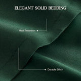 Andency Dark Emerald Green Queen Size Comforter Set, 3 Pieces Forest Hunter Green Boho Solid Bedding Sets, Soft Cozy Lightweight Down Alternative All Season Bed Set