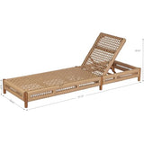 Christopher Knight Home Mercer Acacia Wood Chaise Lounge Chair Outdoor, Poolside Sun Lounger Recliner with Wicker Seat, Patio Outdoor Chaise Lounge, Adjustable Backrest Lounge Sofa, Teak+Light Brown