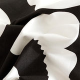 YuHeGuoJi Black Floral Duvet Cover King 100% Cotton 3 Pcs Set 1 Black and White Flower Duvet Cover with Zipper Ties 2 Pillowcases Farmhouse Cartoon Botanical Bedding Set Soft YuHeGuoJi