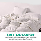APSMILE Oversized King Luxury Organic Cotton All Season Down Feather Fibers Comforter, High Fill-Power Medium Warmth Duvet Insert (120x98, Ivory White) APSMILE