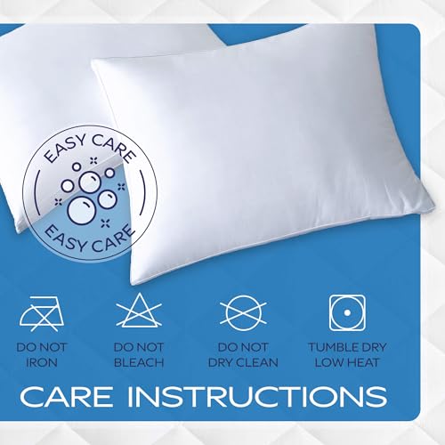 Maxi Deluxe Standard Size Bed Pillow – Ultra Soft & Comfortable – Versatile for Side, Back & Stomach Sleepers – 300TC Cotton Top – Single Pack – (Standard Size Pillow is 20 x 26) Maxi