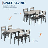 IDEALHOUSE Dining Table Set for 4, Dining Room Table Set for 4 with Corner Protector, Wood Kitchen Table and Chairs Set of 4 with Upholstered Chairs for, Kitchen Room, Apartment, Retro Gray IDEALHOUSE