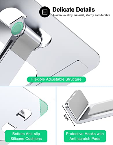 RIWUCT Foldable Laptop Stand, Height Adjustable Ergonomic Computer Stand for Desk, Aluminum Portable Laptop Riser Holder Notebook Mount Compatible with MacBook Pro Air, HP, Dell 10-16" RIWUCT