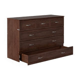 AFI, Northfield Murphy Bed Chest Queen with 6" Mattress, Storage Drawer & Built-in USB Charger, Burnt Amber AFI