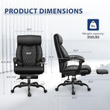 Big and Tall Office Chair with Footrest, High Back Executive Leather Desk Chair with Lumbar Support, Reclining Office Chair with Adjustable Angle, Home Office Ergonomic Computer Gaming Chair BestGlory