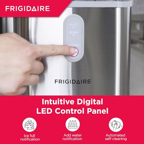 Frigidaire Countertop Crunchy Chewable Nugget Ice Maker, Compact, 33lbs per Day, Metallic Finish Frigidaire