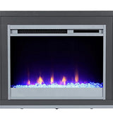 Ameriwood Home Lumina Fireplace TV Stand for TVs up to 70 Inch, Replaceable Electric Fireplace Insert Heater, Remote Control, Timer, Color Changing LED Lights, Crystal Ember Flames, Graphite Gray Ameriwood Home