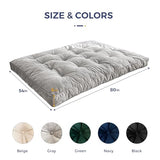MAXYOYO 6" Futon Mattress Full Size, Velvet Thick Futons Sofa Couch Bed, Versatile Floor Mattress for Adults, Shredded Foam Filling (Frame Not Included), Grey MAXYOYO