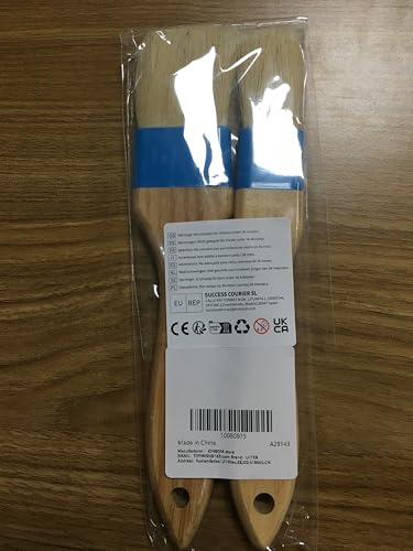 2pcs Pastry Basting Brushes, Oil Brushes Boar Bristle Brushes BBQ Brushes for Sauce Baking Brush BBQ Basting Brush Kitchen Brush for Spreading Butter Cooking Grilling (Small + Medium) LUTER