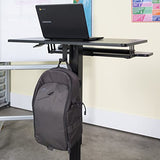 Stand Up Desk Store Pneumatic-Adjustable Two-Tier Compact Standing Desk (Black Frame/Black Desktop, 28” Wide) S Stand Up Desk Store