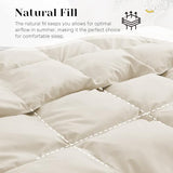 Joysoul Goose Feathers Fiber Comforter - Lightweight Ultra Soft Fabric Cover Breathable White Down Feather Fill, Twin Size Duvet Insert (68" X 88") Joysoul