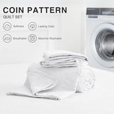 Love's cabin King Size Quilt Set White Bedspreads - Soft Bed Summer Lightweight Bedspread Comforter - Modern Style Coin Pattern Coverlet for All Season - 3 Pieces (1 Quilt, 2 Pillow Shams) Love's cabin