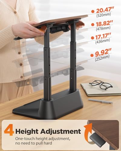 SAIJI Laptop Stand for Desk, Stable Standing Laptop Riser with Foldable Mouse Pad, Standing Computer Stand with 4 Adjustable Height Up to 20.47", MacBook Stand Fit All Laptops Under 17.3" SAIJI
