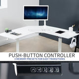 VIVO Electric Corner L-Shaped 47 x 47 in Standing Desk, Memory Height Adjustment, White Top White Frame, DESK-E1L94W VIVO