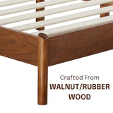 NTC Gem King Bed Frame in Dark Walnut with Silent Slats and Mid-Century Design NTC