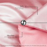 Whale Flotilla 3-Piece Reversible Silky Soft Queen Comforter Bedding Set, Luxurious Satin Comforters Full Size with 2 Satin Pillowcases, Lightweight Duvet for All Seasons, Pink Whale Flotilla