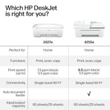 HP DeskJet 2827e Wireless All-in-One Color Inkjet Printer, Scanner, Copier, Best-for-Home, 3 Month Instant Ink Trial Included, AI-Enabled (6W7F5A)