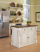 Homestyles Monarch Kitchen Island Set, 50 Inch Width, Antique White homestyles