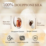 YOUR MOON Luxurious Summer/Spring Lightweight Mulberry Silk Comforter Queen Size,100% Natural Long Strand Silk Fill Duvet Blankets, Luxury Bedding Summer, Noiseless Cotton Shell (White) YOUR MOON