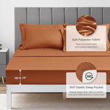 Love's cabin Twin Comforter Set Terracotta, 5 Pieces Twin Bed in a Bag, All Season Bedding Sets with 1 Comforter, 1 Flat Sheet, 1 Fitted Sheet, 1 Pillowcase and 1 Pillow Sham Love's cabin