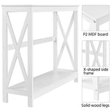 Yaheetech Wood Entryway Table, Console Table for Entryway, 2-Tier Sofa Table Accent Table w/Storage Shelf for Living Room, Hall, Foyer, White Yaheetech