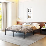 COMASACH Heavy Duty Full Size Bed Frame with Storage & Mattress Stopper, Platform Metal Bed Frame - No Box Spring Needed, Easy Assembly, Noise Free & Anti-Slip, Black COMASACH