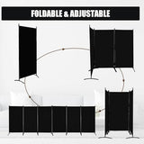 Room Divider-Folding Privacy Screens, 6 ft Partition Room Dividers Wall for Separation, Home, Office, Classroom, Studio (Black, 6 Panel) Grezone