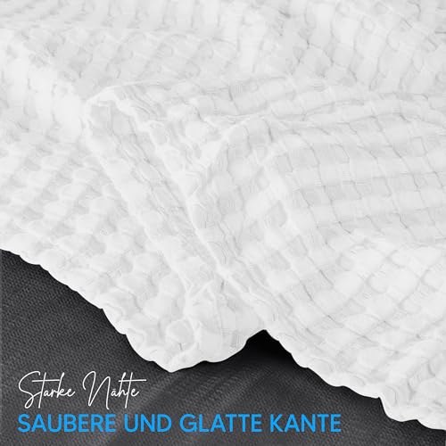 Utopia Bedding White 100% Cotton Waffle Blanket 300 GSM [Twin - 90x72 Inch] Soft Lightweight Breathable Dorm Bed Blanket for All Season Utopia Bedding