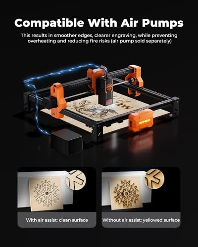 Laser Engraver, ACMER S2 12W (12,000mW) Laser Cutter Machine, 72W Output, 0.01mm Precision, 300x300mm Area, 10000mm/min Speed, for Wood, Metal, Leather, Acrylic, DIY & Education ACMER