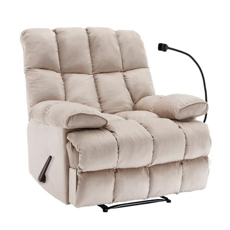 Euthymia Oversized Recliner Chair, Big and Tall Recliner Chairs for Adults 400LBS, Large Recliner Chair, Extra Wide Recliner for Living Room, Cream Euthymia