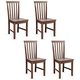 Giantex Wood Dining Chair Set of 4, Farmhouse Wooden Dining Side Chair with High Slat Back, Rubber Wood Legs, Armless Kitchen Chairs, Wood Dining Room Chairs Giantex