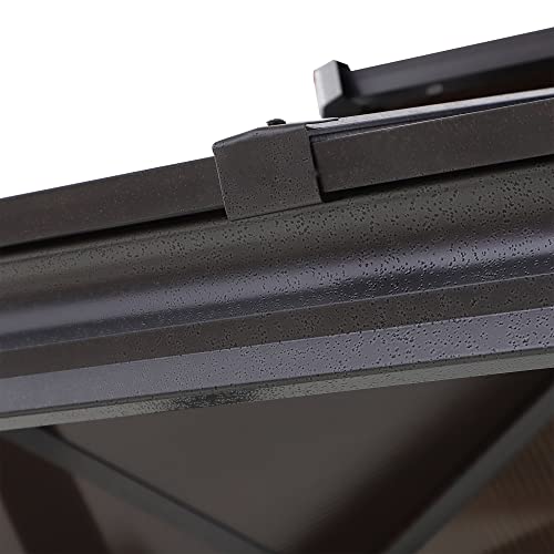 Outsunny 9' x 5' Grill Gazebo, Hardtop BBQ Gazebo Canopy with 2-Tier Polycarbonate Roof, Shelves Serving Tables and Hooks, for Backyard Patio Lawn Outsunny