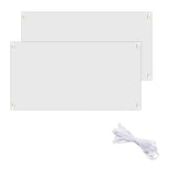 2 Sets 3.3 x 6 Ft Paintable Polyester Blank Banner, Blank Banner Signs, Blank Polyester Cloth Banner with Hanging Rope for Indoor Outdoor Decor (White) Wzttdm