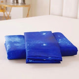 SDIII Blue Galaxy Duvet Cover Set Full with 2 Pillowcase, Not Including Comforter Inside, Space Bedding Duvet Cover Full with Zipper and Corner Ties SDIII