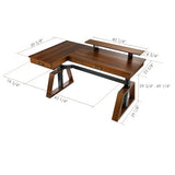 EUREKA ERGONOMIC L Shaped Desk 63", Solid Walnut Wood Top, Executive Standing Desk Adjustable Height, Dual Motor Corner Workstation with Drawers & Monitor Shelf for Home Office, Left EUREKA ERGONOMIC