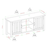 Walker Edison Buren Classic Grooved Door TV Stand for TVs up to 65 Inches, 58 Inch, Solid White Walker Edison