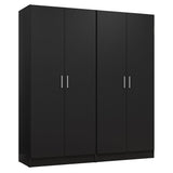 Madesa 4 Doors Storage Cabinet with Ample Shelves Space 63" L Utility Armoire Closet Entryway and Bedroom Organization Unit (Black) Madesa