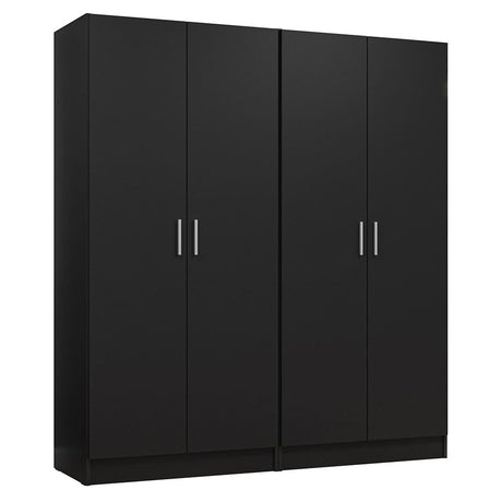 Madesa 4 Doors Storage Cabinet with Ample Shelves Space 63" L Utility Armoire Closet Entryway and Bedroom Organization Unit (Black) Madesa