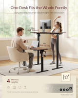 VASAGLE Electric Standing Desk, Height Adjustable Desk, Sedentary Reminder, 4 Memory Heights, for Home Office, 63 x 27.6 Inches, Rustic Brown ULSD316KD02S VASAGLE