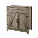 Walker Edison Cass Modern Farmhouse Double Barn Door Accent Cabinet, 30 Inch, Grey Wash Walker Edison