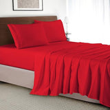 Elegant Comfort Luxury 4-Piece Bed Sheet Set - Luxury Bedding 1500 Premium Hotel Quality Microfiber, Wrinkle Resistant Cool & Breathable, Easy Elastic Fitted, Full, Red Elegant Comfort