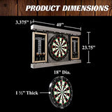 Seller123 Prescott Collection 40'' Dartboard Cabinet Set, Steel Tip Darts, Gray Seller123