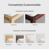 Nectar Bamboo Platform Bed Frame - Twin XL - Walnut - Floating Center Support Legs- 12” Height - Easy Tool Free Set Up - Contemporary and Durable - Sturdy Wooden Support Slats - Holds Up To 500 Pounds Nectar