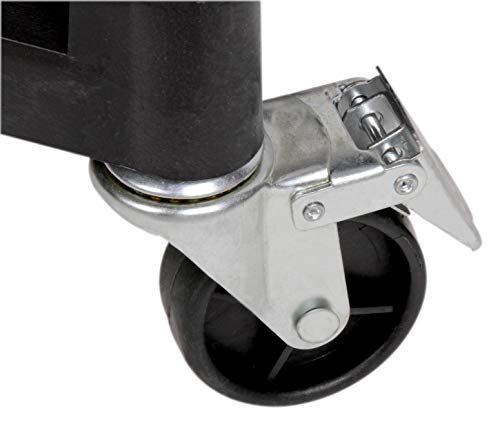 MaxWorks 80774 3-Shelf Utility Plastic Cart with Wheels-225 Lbs Maximum Capacity , Black MaxWorks