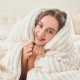 BEDELITE Fleece Twin Comforter Set -Super Soft & Warm Fluffy Cream White Bedding, Luxury Fuzzy Heavy Bed Set for Winter with 1 Pillow case BEDELITE