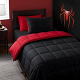 Anluoer Twin Comforter Set 5 Pieces, Black Bed in a Bag Bedding Set with 1 Comforter(68"*88"), 1 Pillow Sham, 1 Pillowcase, 1 Flat Sheet, 1 Fitted Sheet(39"*75") Anluoer